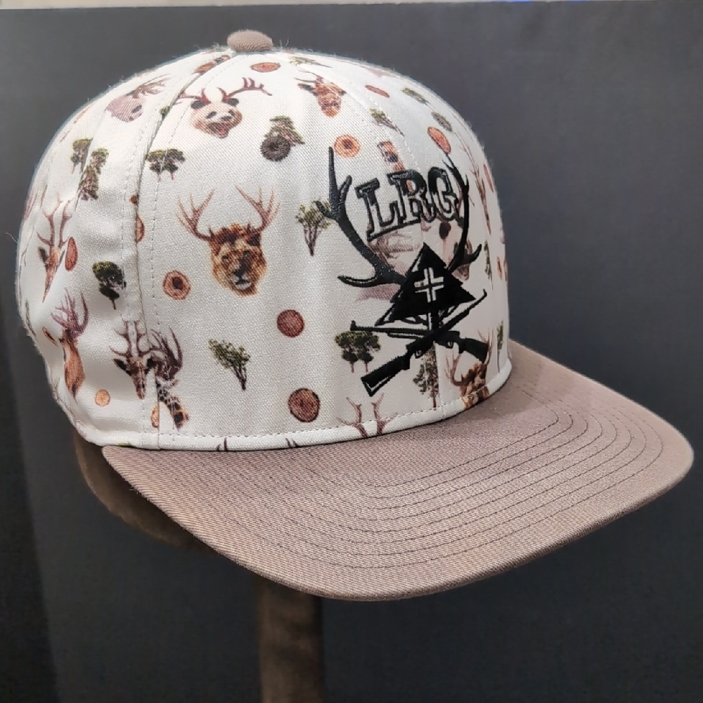 LRG Tru Heads,Wildlife Patterned Brown/White Snapback Hat.